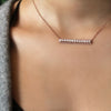 LONG DIAMOND PEARL BAR NECKLACE - Bridget King Jewelry