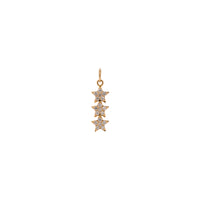 3 Star Diamond Pendant: A 14K gold diamond pendant necklace with three star-shaped diamonds