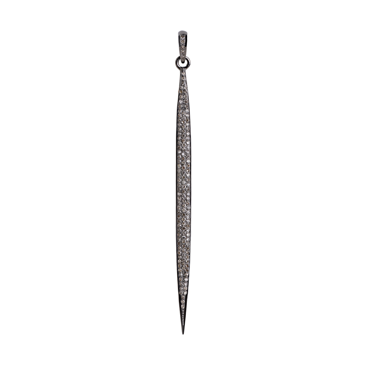 3inch Champagne Diamond Spear Pendant: A sterling silver champagne diamond spear pendant 