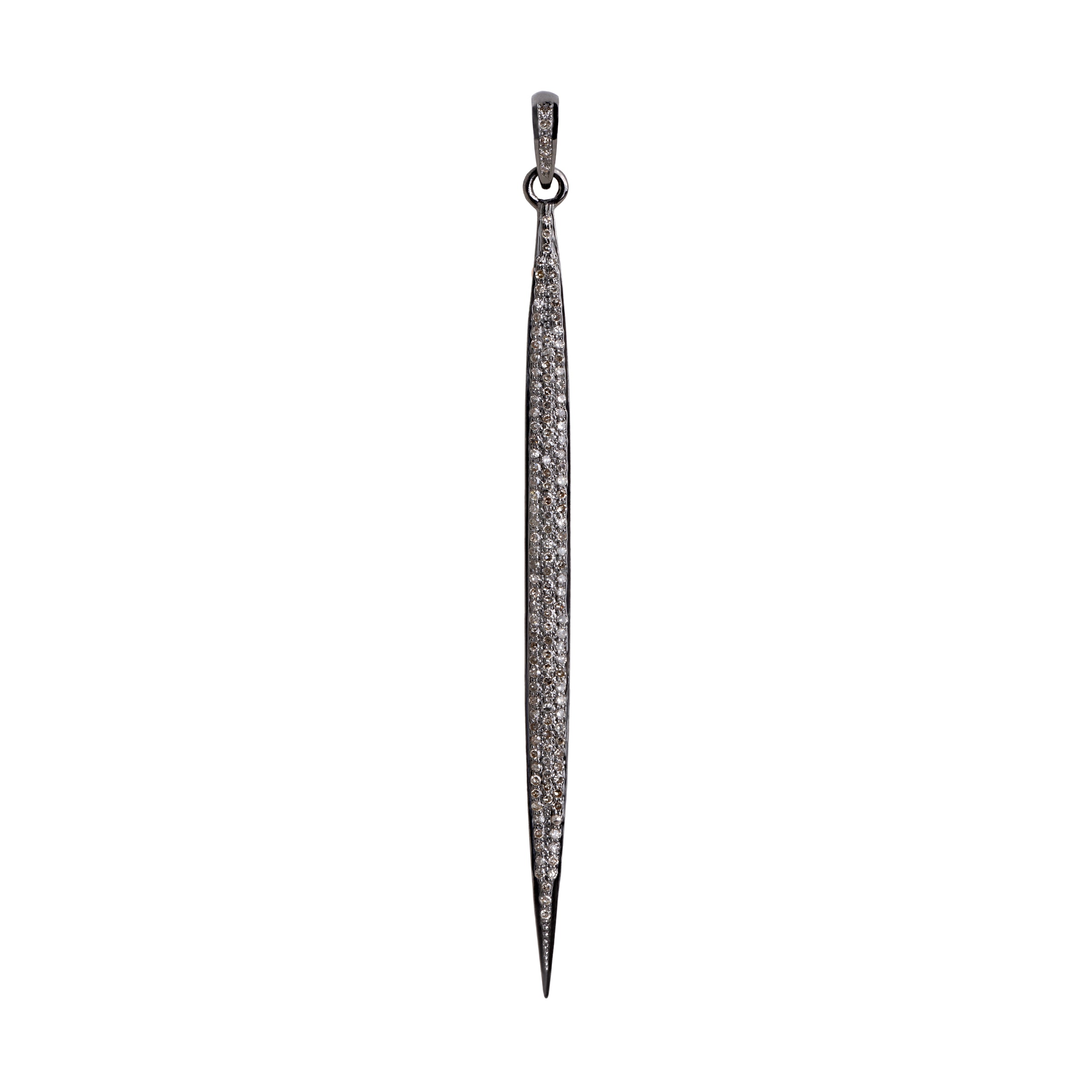 3inch Champagne Diamond Spear Pendant: A sterling silver champagne diamond spear pendant 