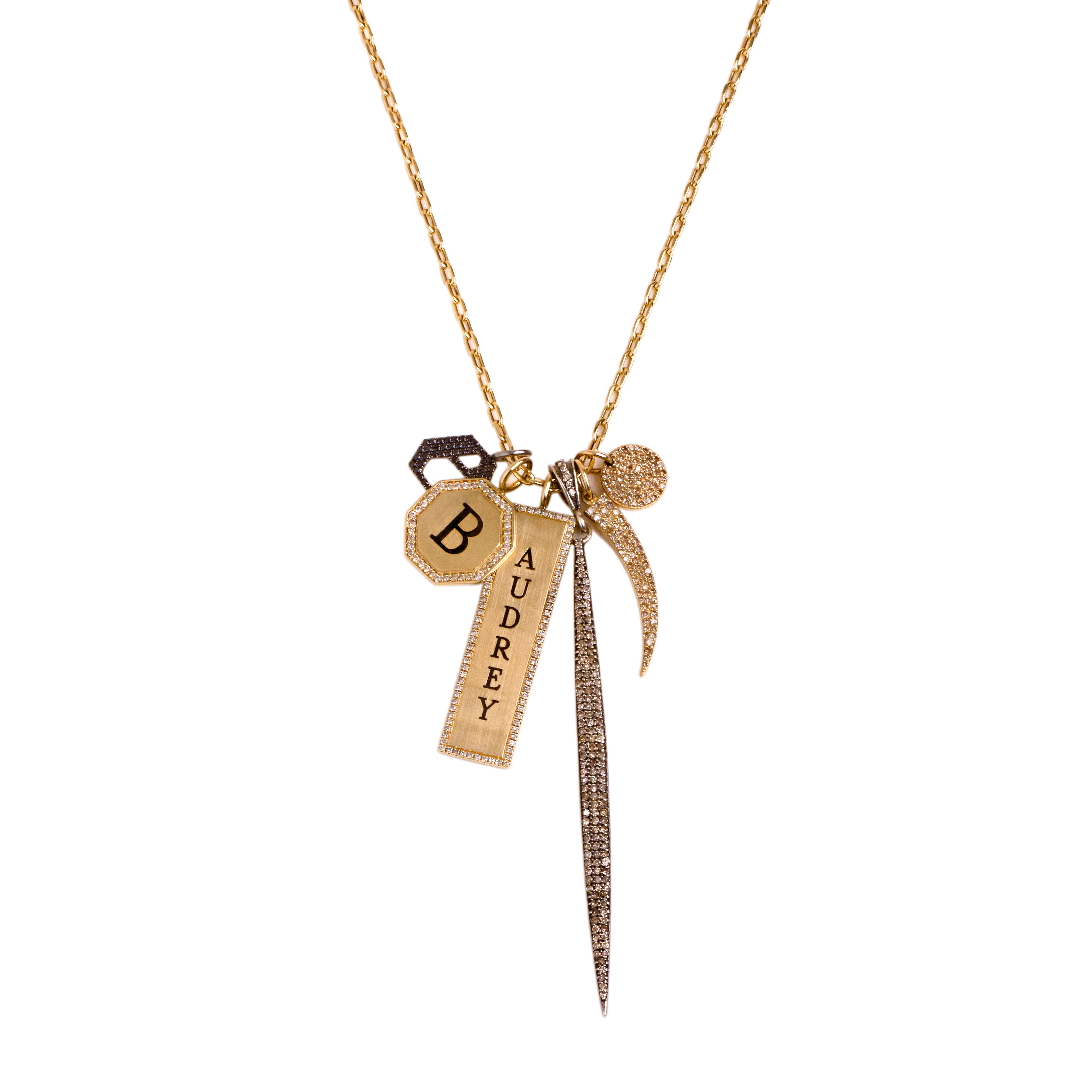 SMALL BLACK DIAMOND ALPHABET PENDANT – Bridget King Jewelry SMALL BLACK DIAMOND ALPHABET PENDANT – Bridget King Jewelry