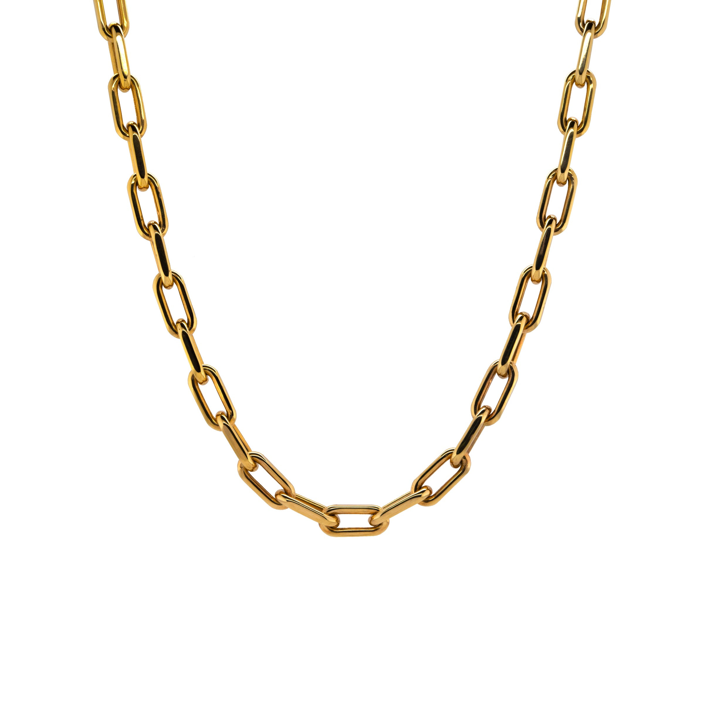 Barbara Choker: A 14K yellow gold chain necklace with a lobster clasp fastening, displayed on a white background.