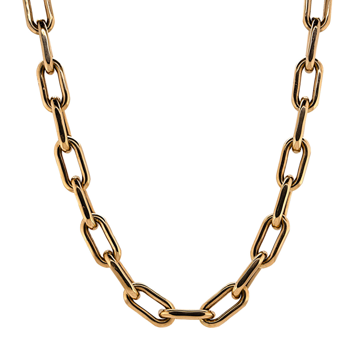 Barbara XL Necklace: A 14K yellow gold chain necklace with XL links and a lobster clasp fastening.