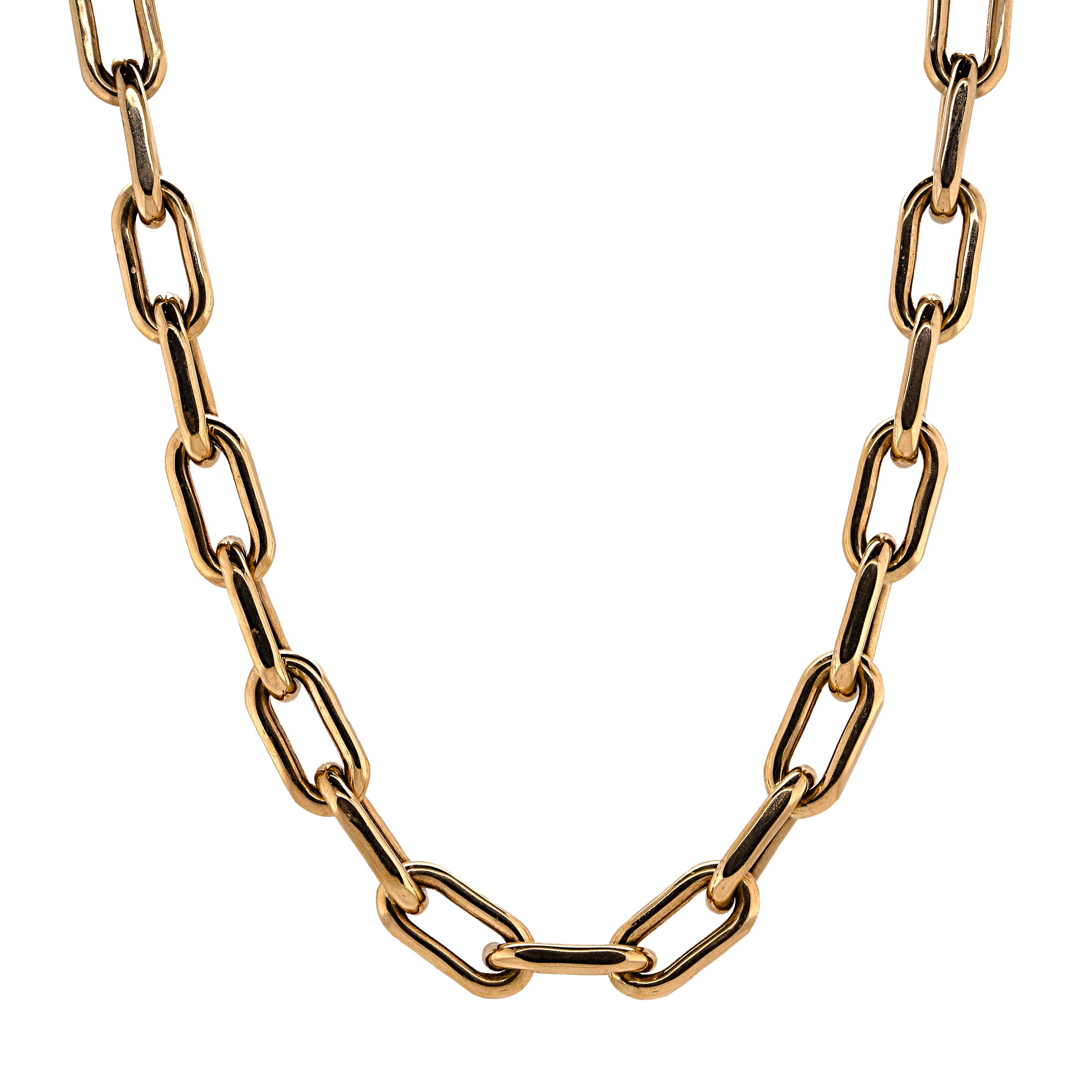 Barbara XL Necklace: A 14K yellow gold chain necklace with XL links and a lobster clasp fastening.