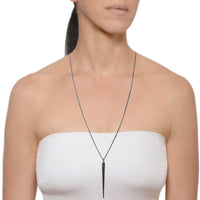 Black Diamond Spear Necklace on a model