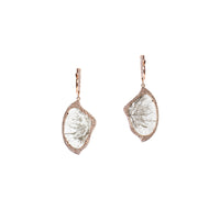 Butterfly Organic Sliced Diamond Earrings: a pair of 14K gold butterfly-shaped drop earrings 