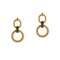 Center Knot Combo Mesh Earrings: a pair of 18K Yellow Gold Plated & Ruthenium-Plated Silver earrings 