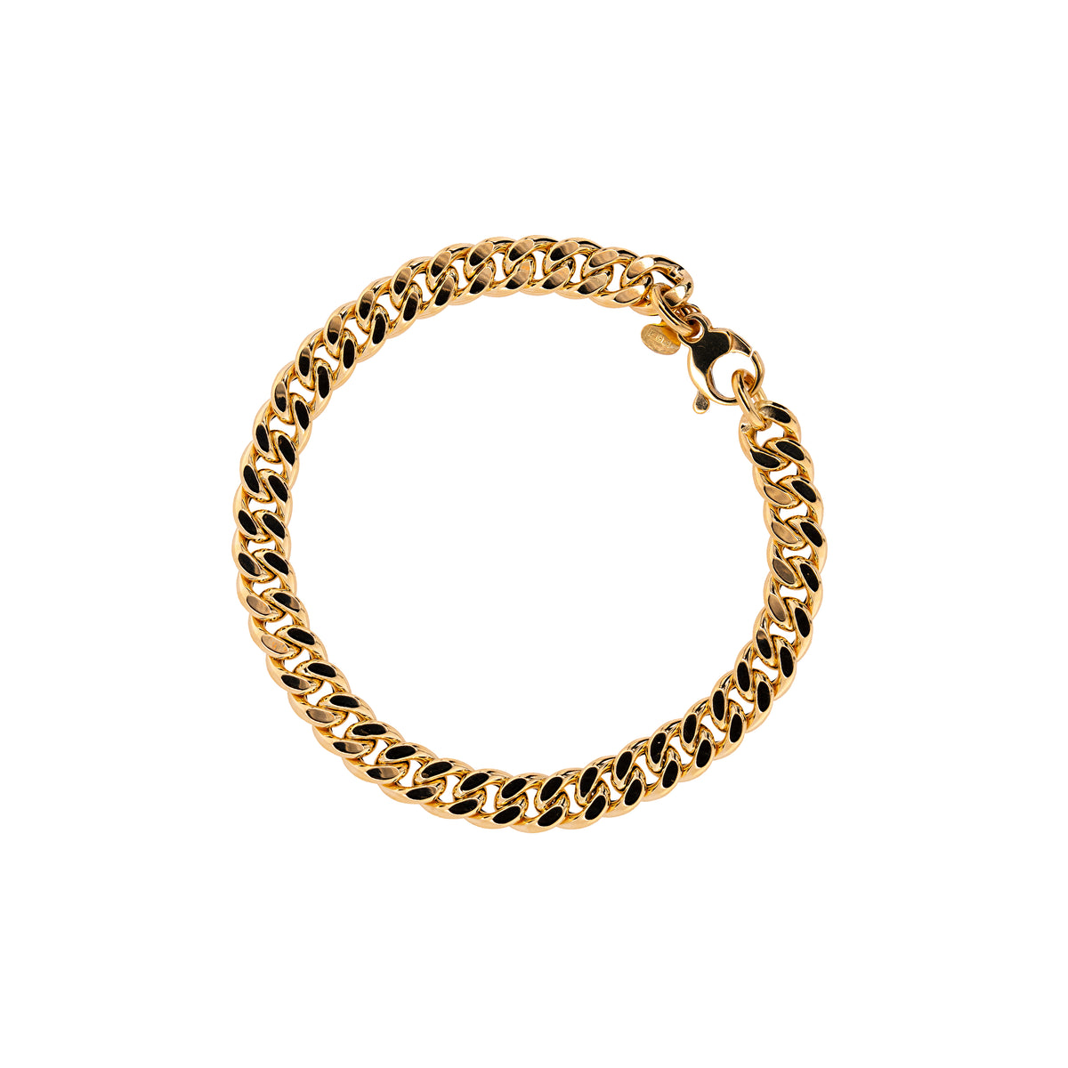 Cuban Link Bracelet: 14K Yellow Gold Bracelet with Cuban links