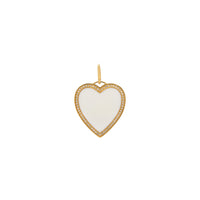 Enamel Heart Pendant: A 14K yellow gold enamel heart-shaped pendant surrounded by diamonds