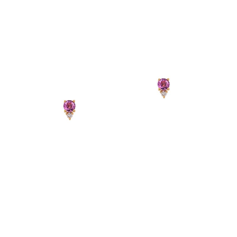 PINK SAPPHIRE & DIAMOND STUDS