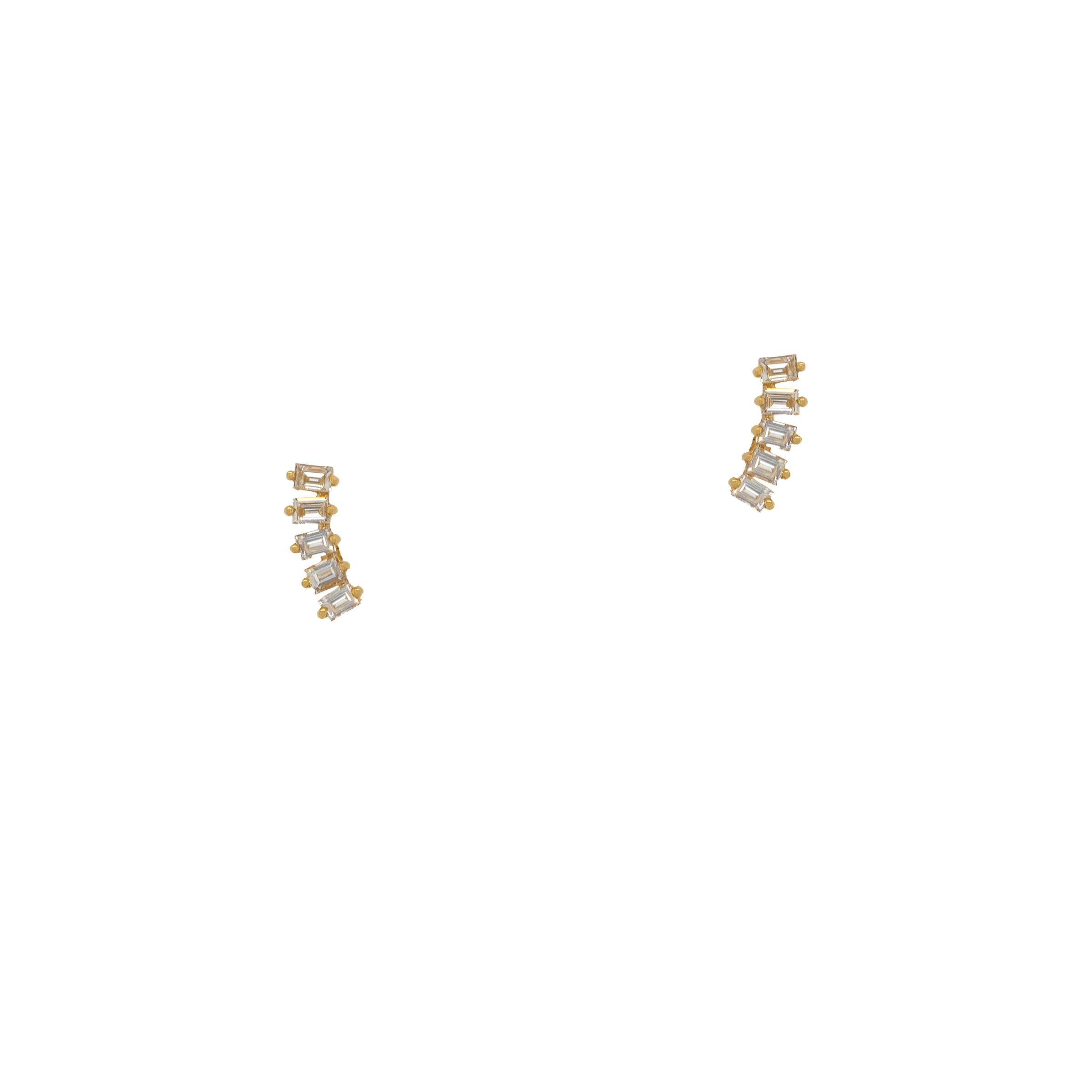 CURVED DIAMOND BAGUETTE STUDS