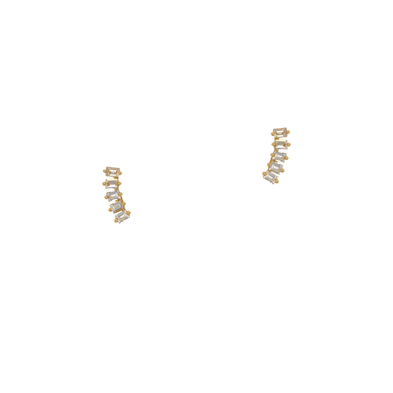 CURVED DIAMOND BAGUETTE STUDS
