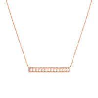 LONG DIAMOND PEARL BAR NECKLACE - Bridget King Jewelry