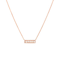 SHORT DIAMOND PEARL BAR NECKLACE - Bridget King Jewelry