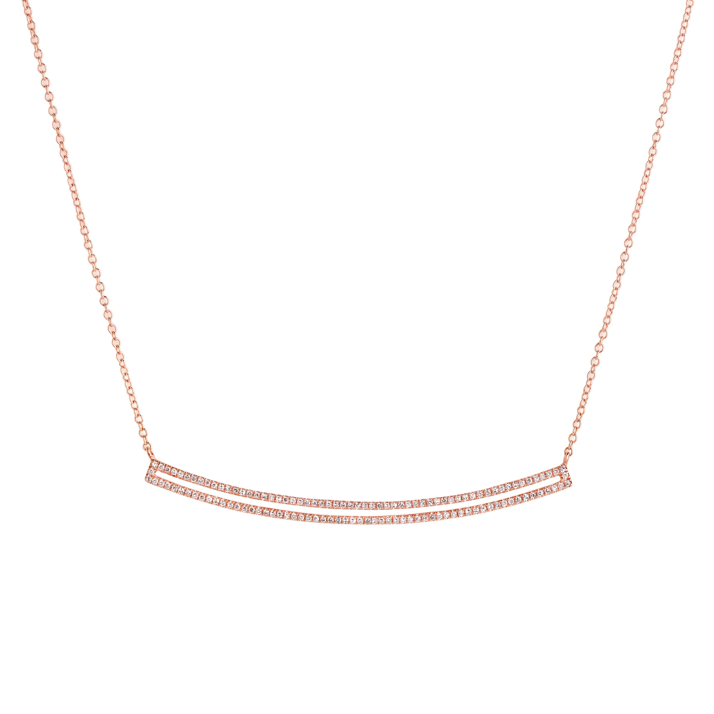 CURVED OPEN BAR DIAMOND NECKLACE - Bridget King Jewelry