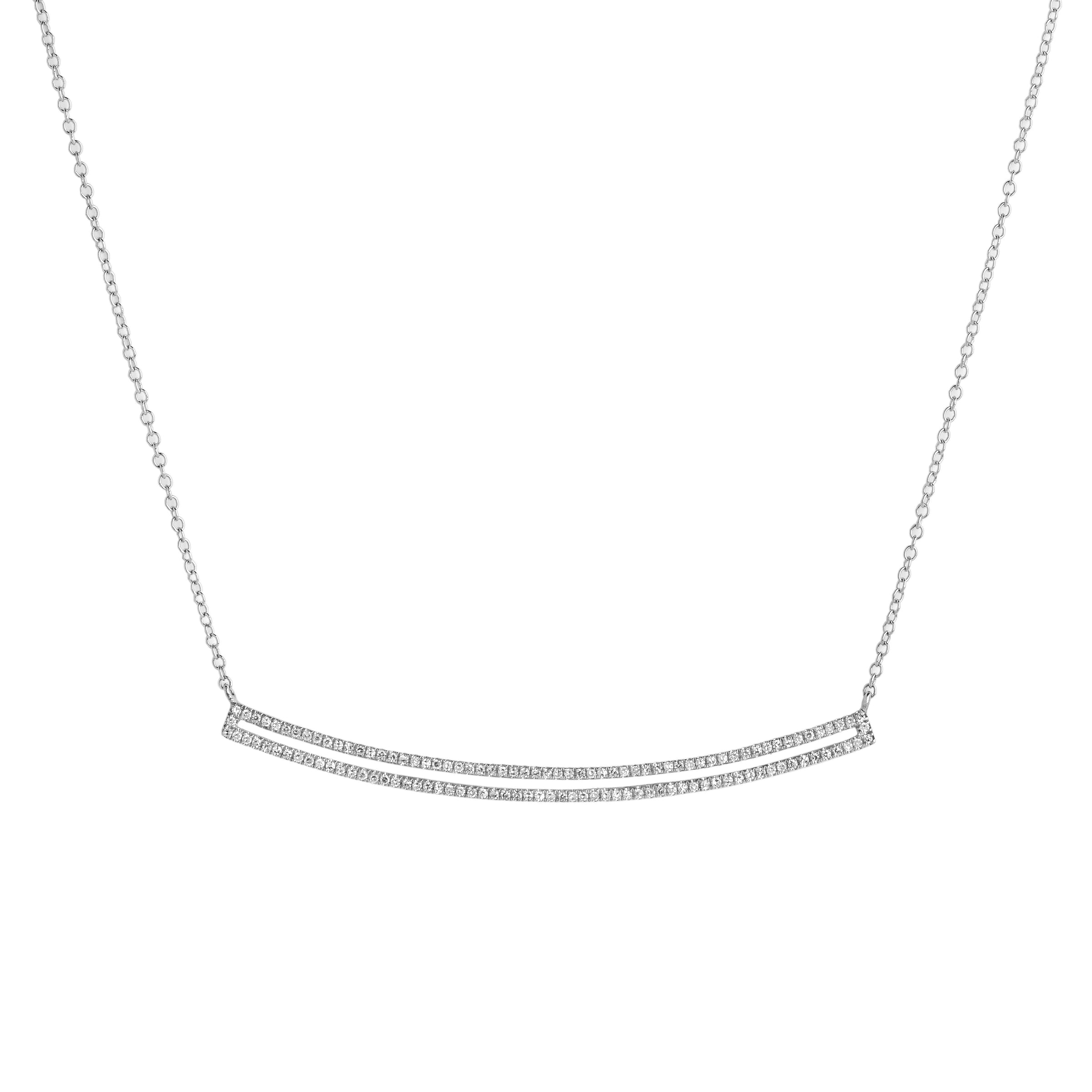 CURVED OPEN BAR DIAMOND NECKLACE - Bridget King Jewelry