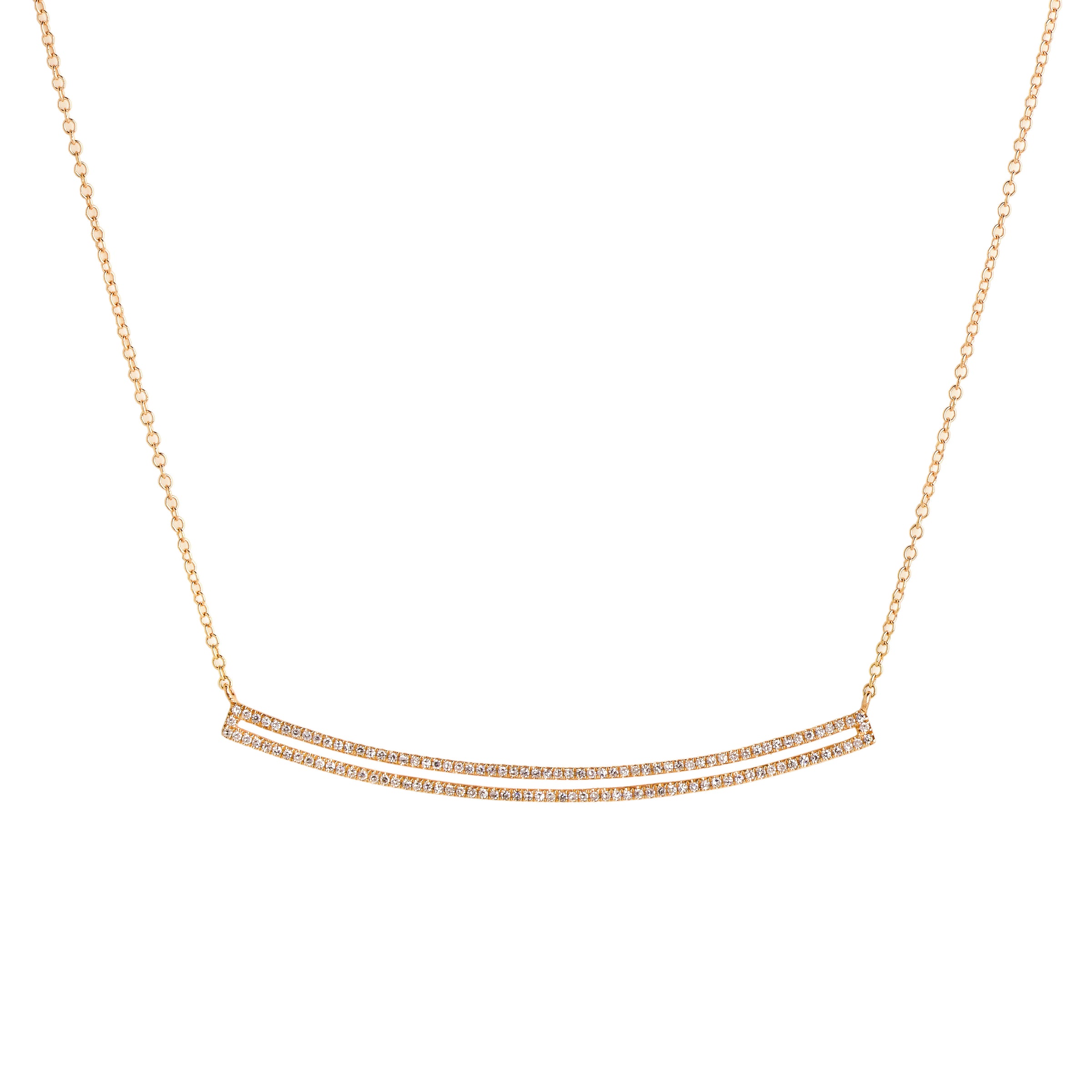 CURVED OPEN BAR DIAMOND NECKLACE - Bridget King Jewelry