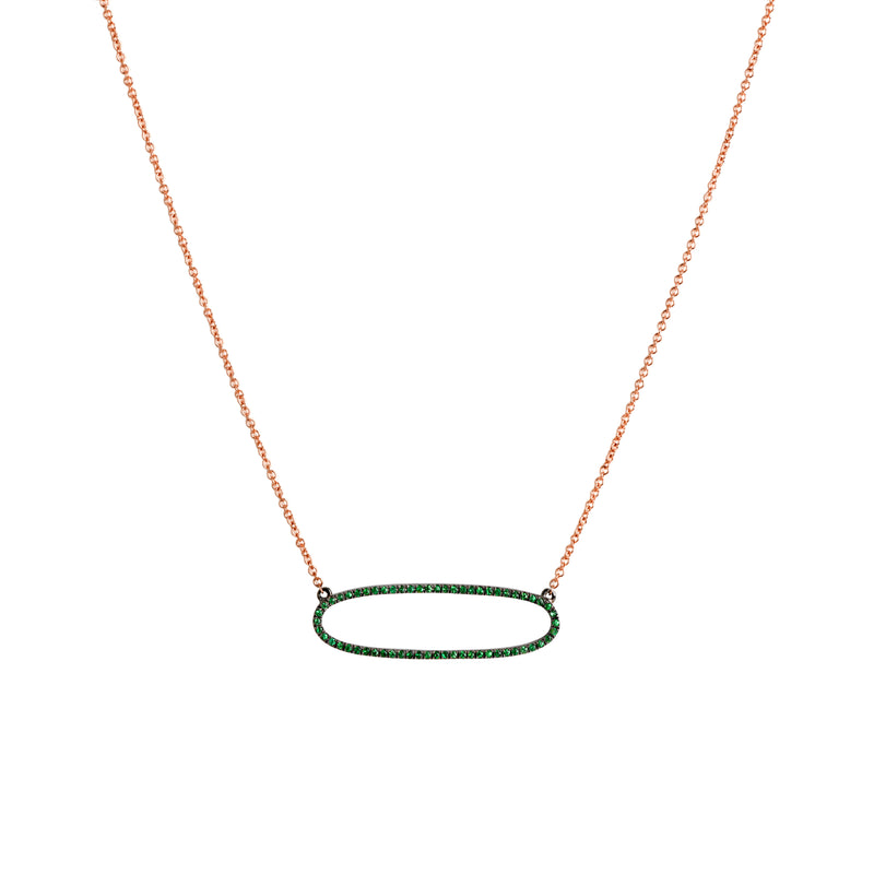 REVERSIBLE GREEN GARNET OVAL NECKLACE - Bridget King Jewelry