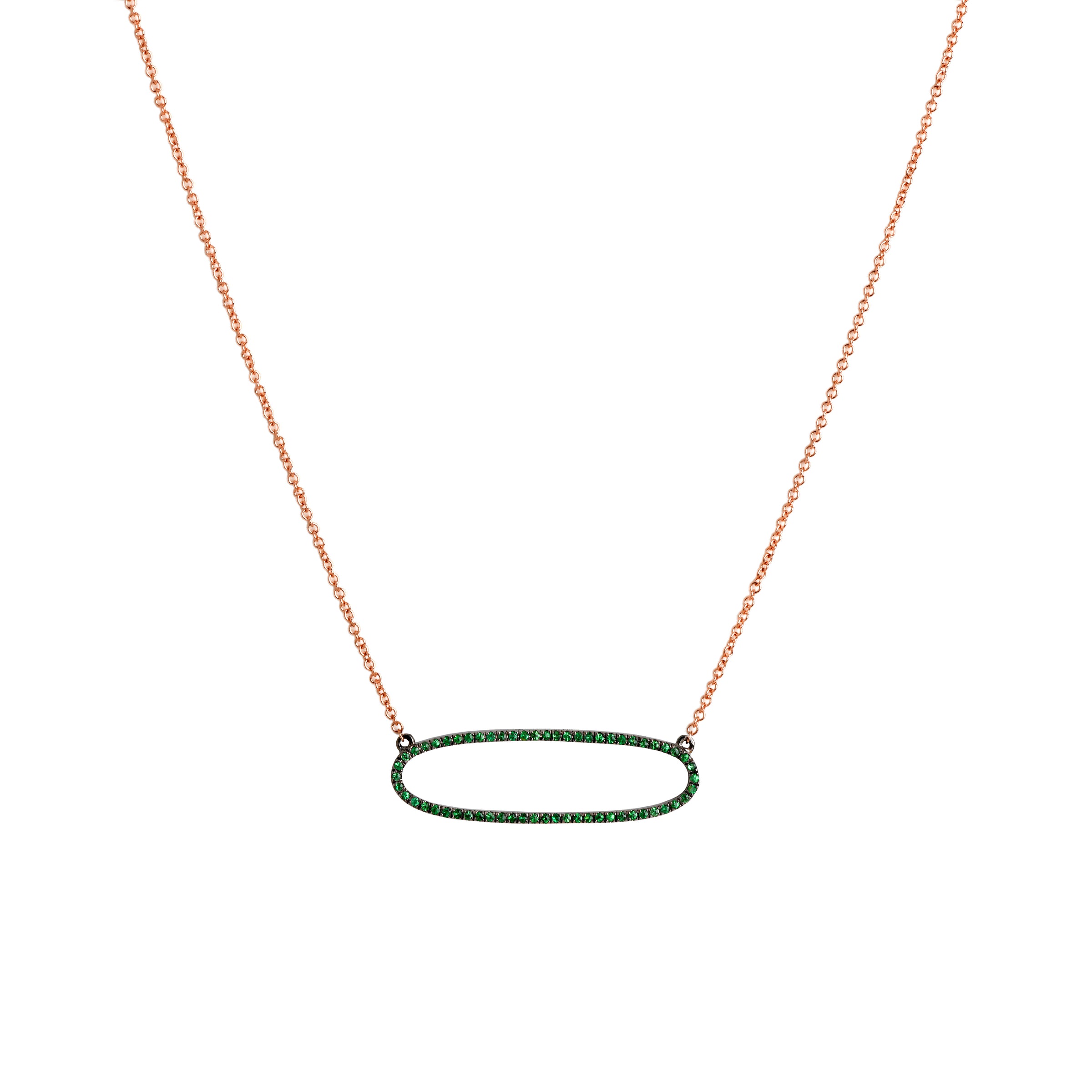 REVERSIBLE GREEN GARNET OVAL NECKLACE - Bridget King Jewelry