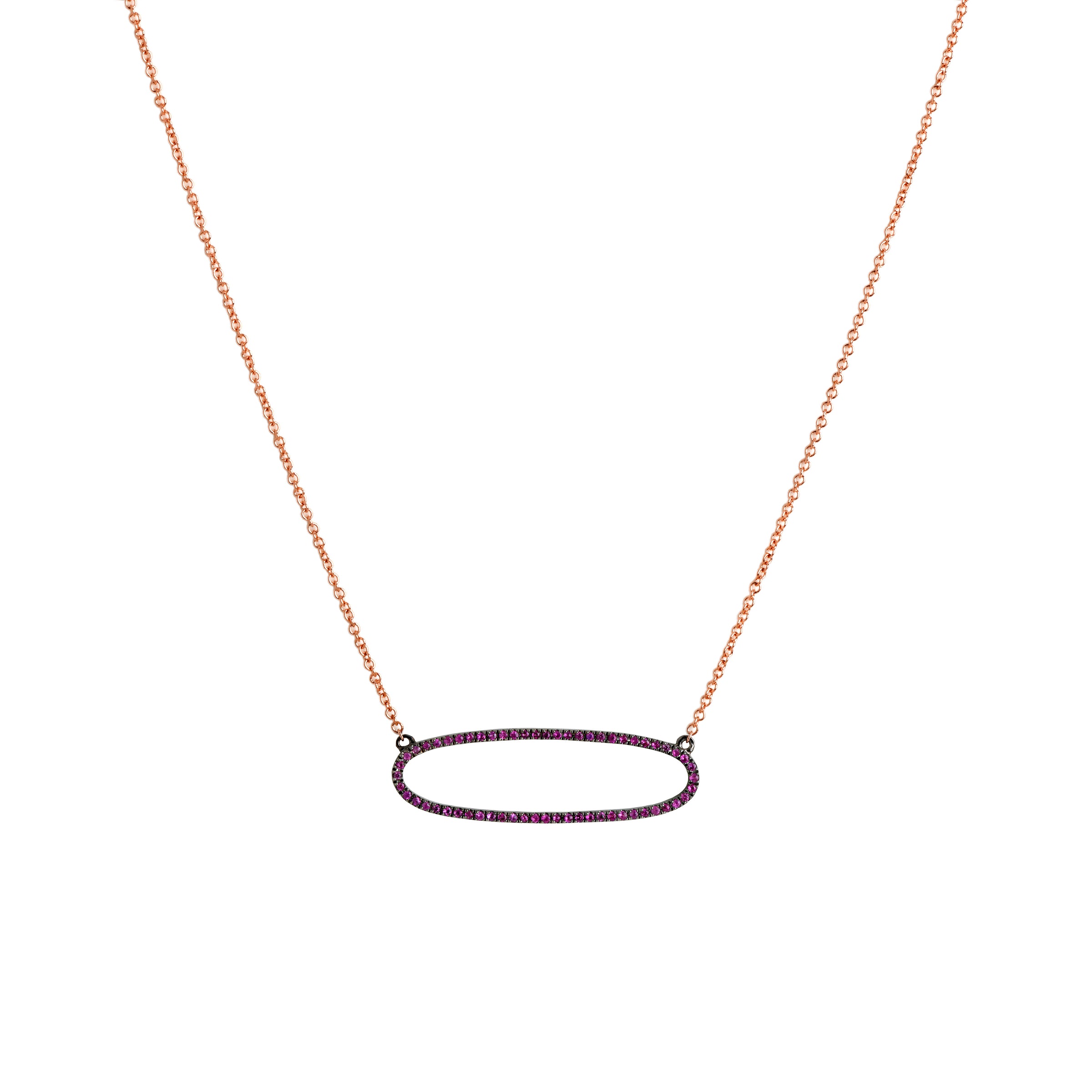 REVERSIBLE PINK SAPPHIRE OVAL NECKLACE - Bridget King Jewelry