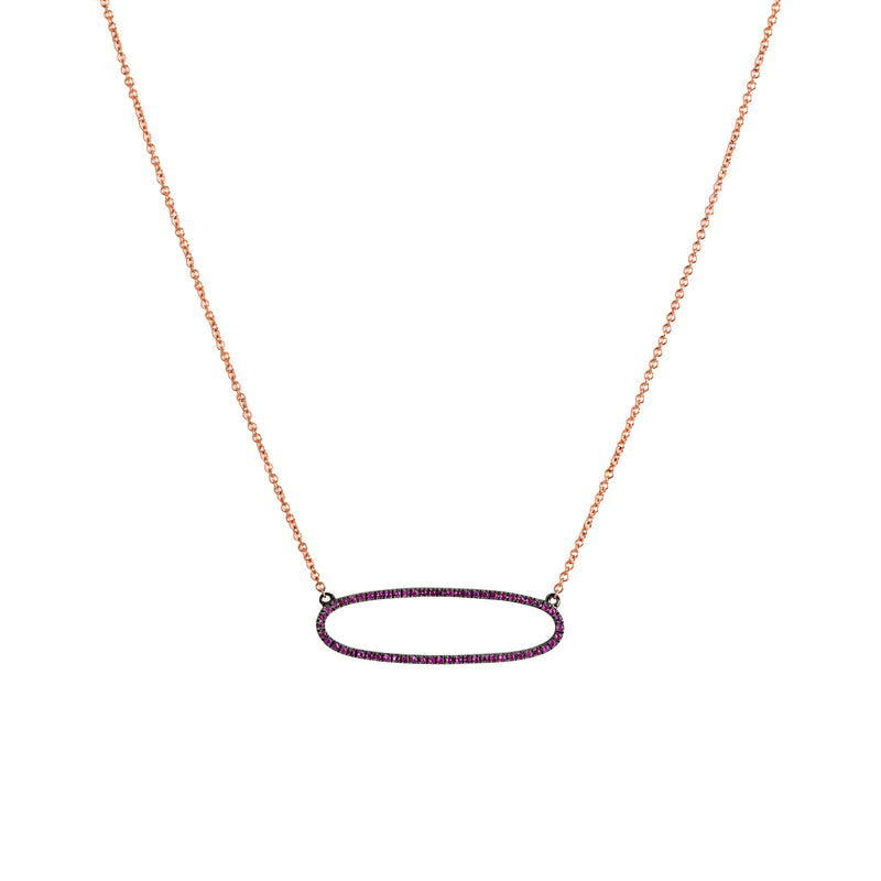 REVERSIBLE PINK SAPPHIRE OVAL NECKLACE - Bridget King Jewelry