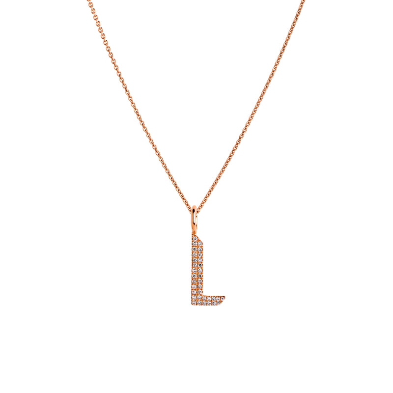 SMALL WHITE DIAMOND ALPHABET NECKLACE