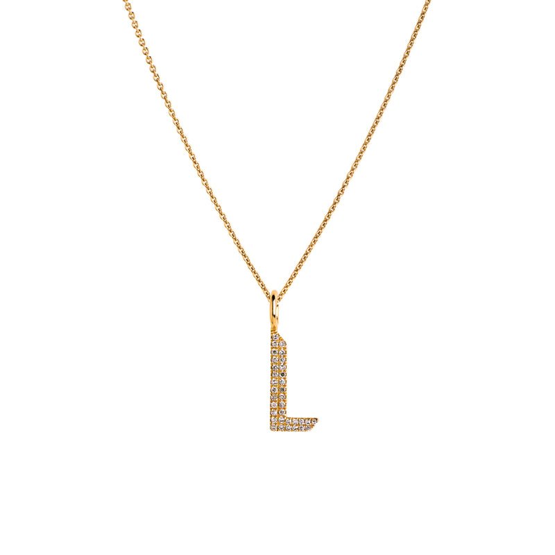 SMALL WHITE DIAMOND ALPHABET NECKLACE