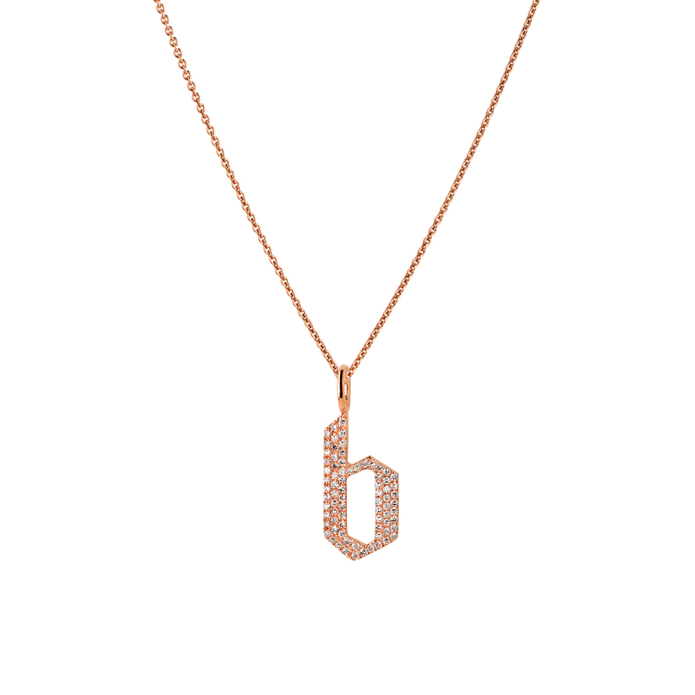 SMALL WHITE DIAMOND ALPHABET NECKLACE