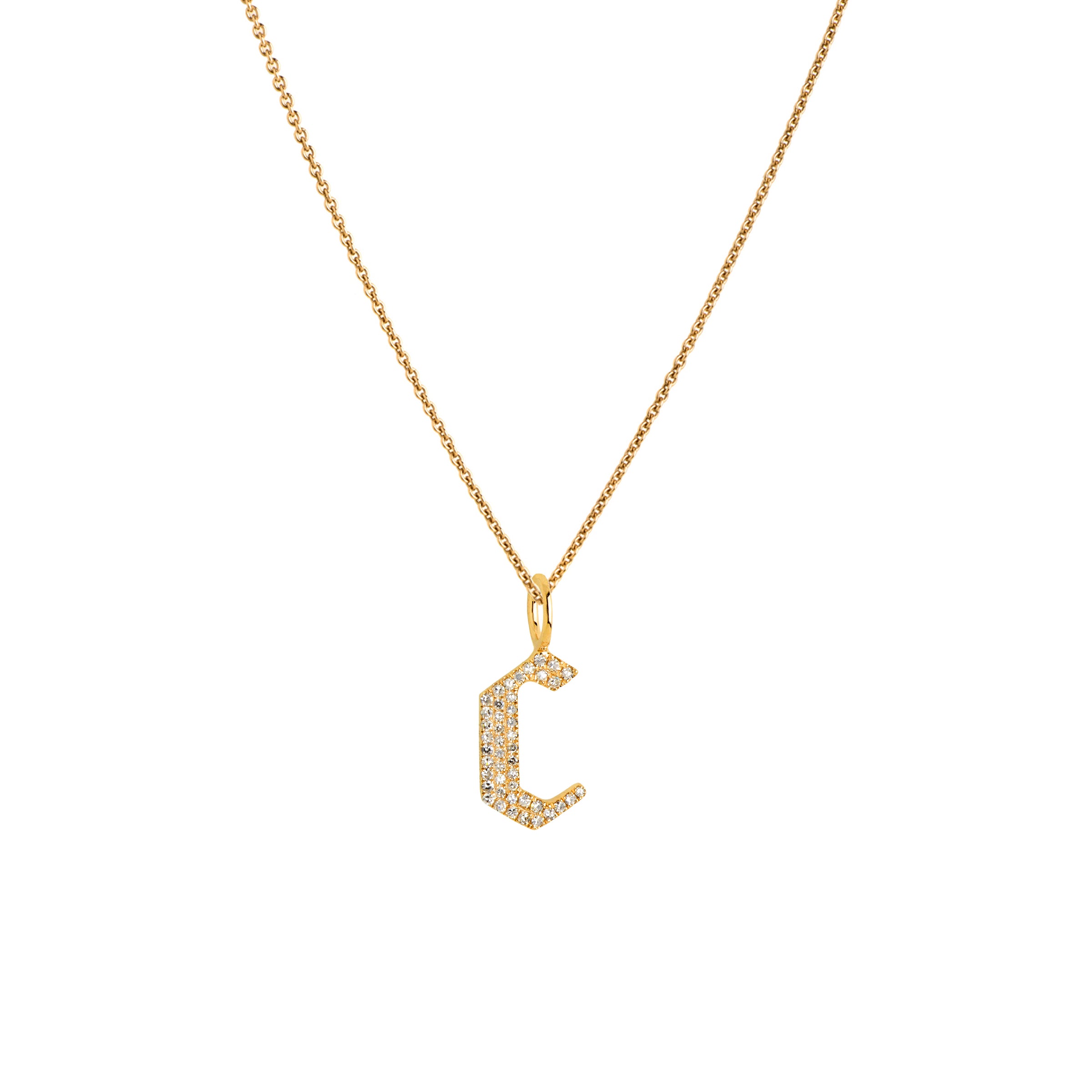 SMALL WHITE DIAMOND ALPHABET NECKLACE