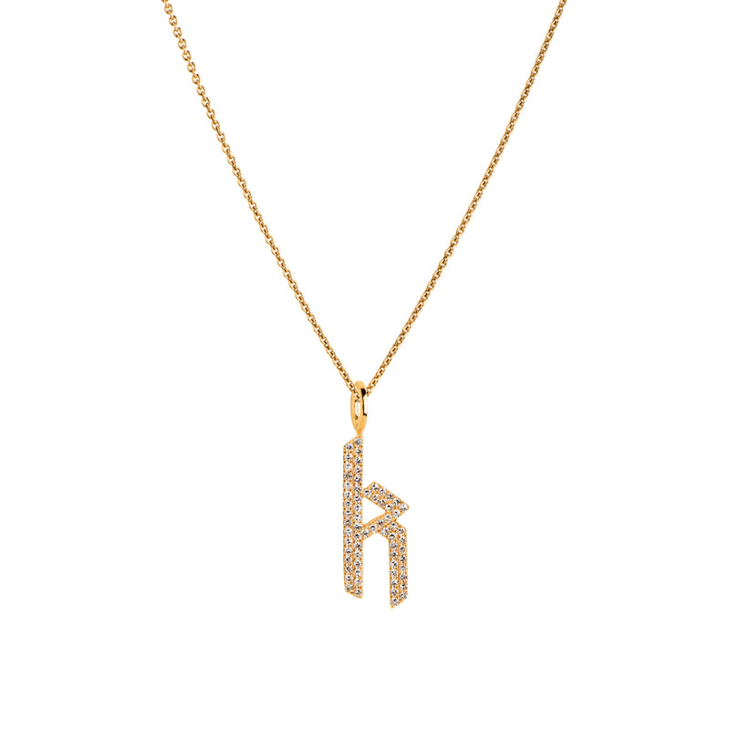 SMALL WHITE DIAMOND ALPHABET NECKLACE