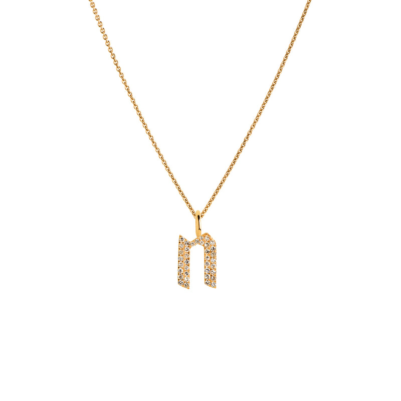 SMALL WHITE DIAMOND ALPHABET NECKLACE