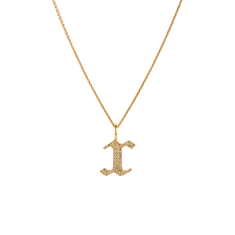 SMALL WHITE DIAMOND ALPHABET NECKLACE