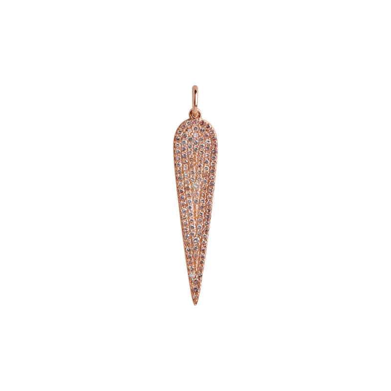 LONG REVERSE TEARDROP DIAMOND PENDANT - Bridget King Jewelry