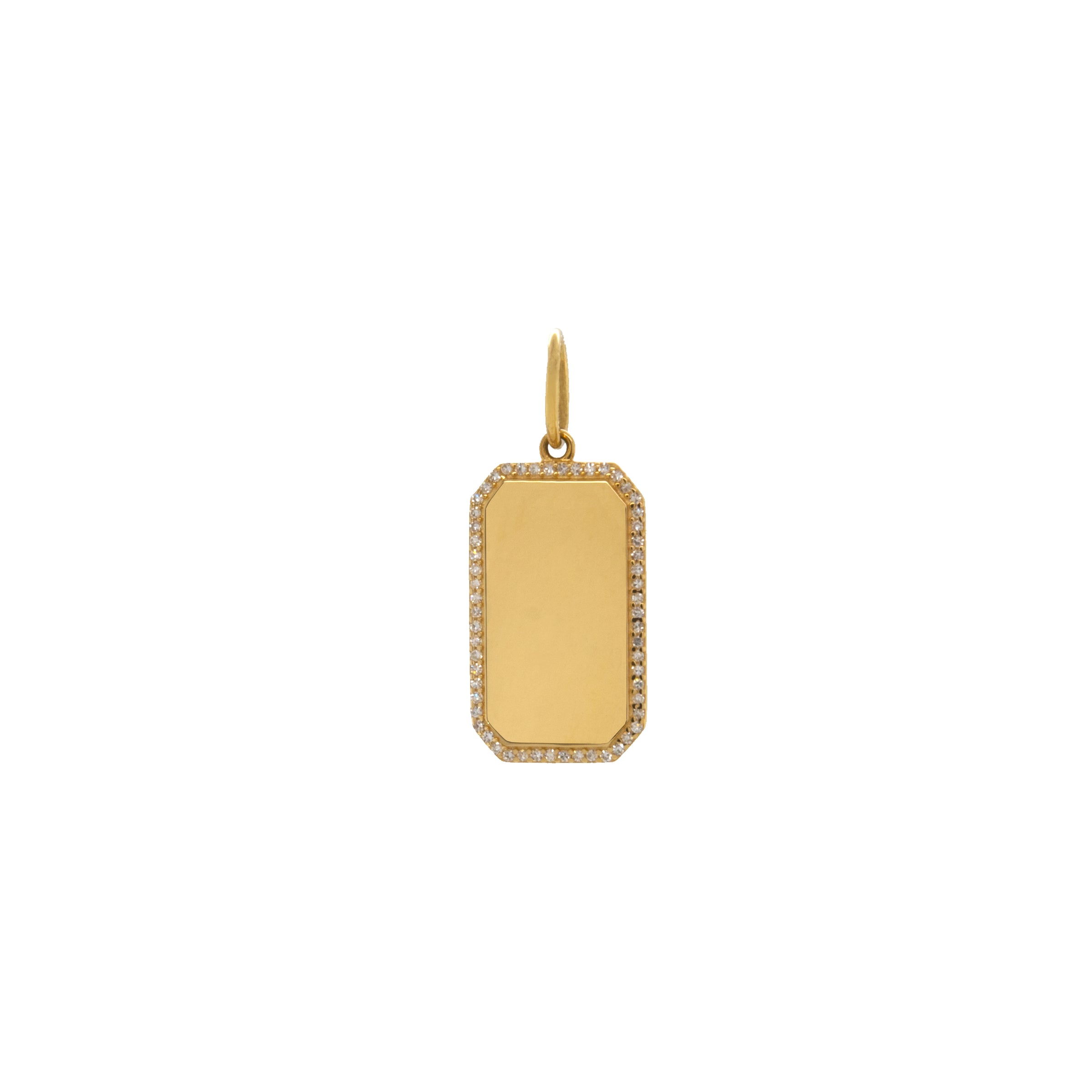 RECTANGULAR DOG TAG w/ DIAMONDS