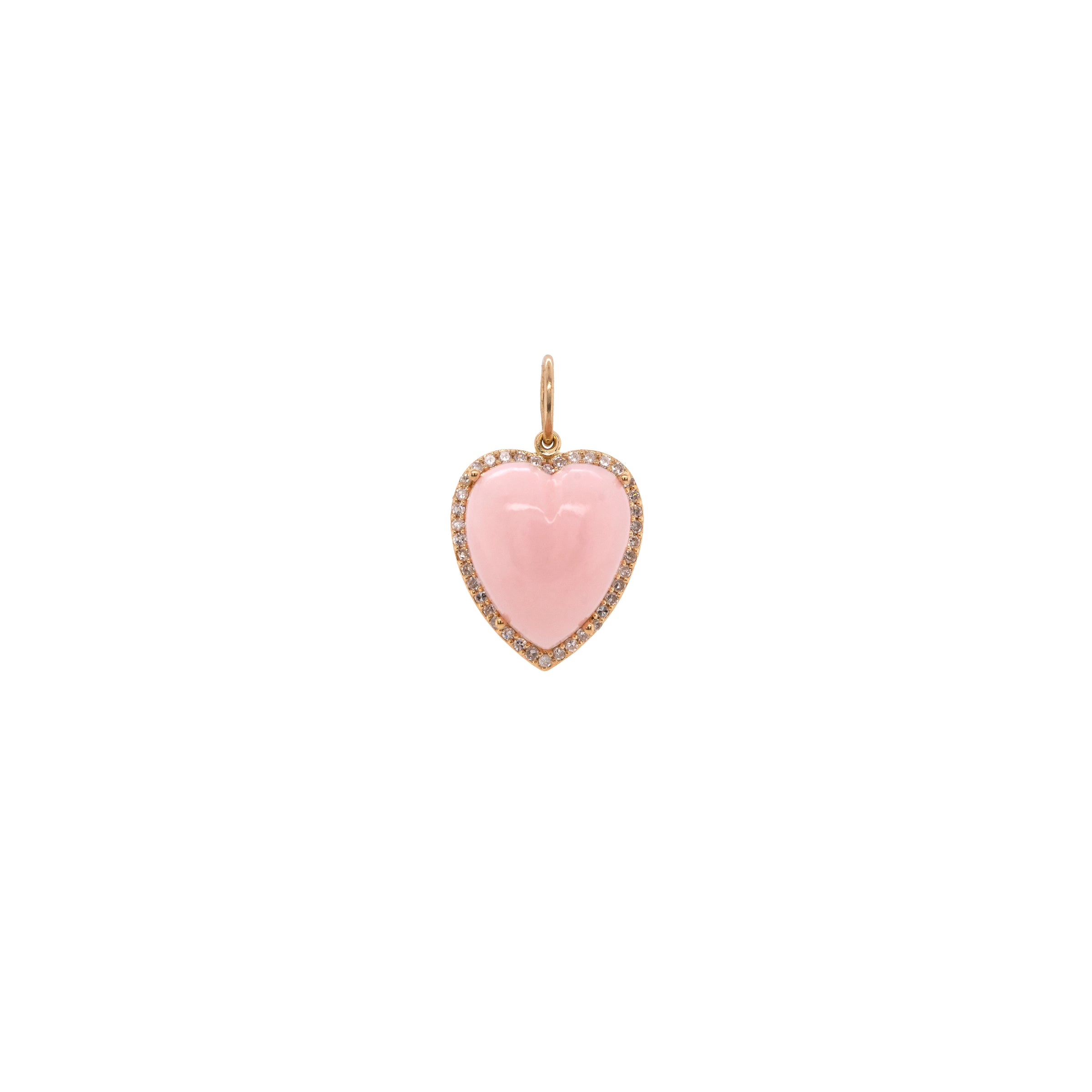PINK OPAL PUFFY HEART PENDANT