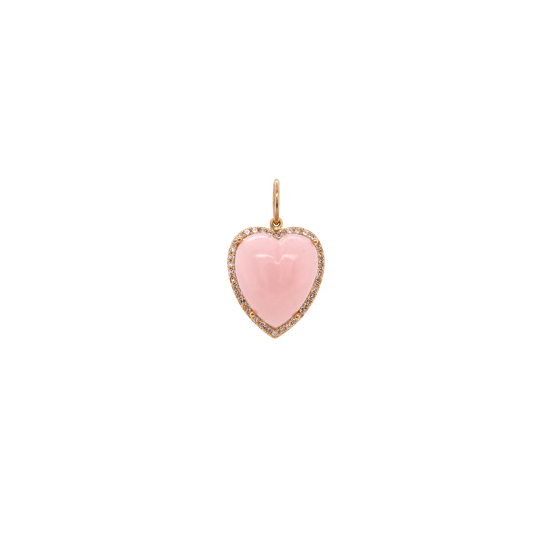 PINK OPAL PUFFY HEART PENDANT