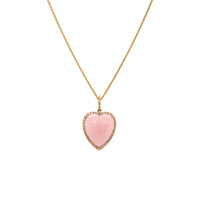 PINK OPAL PUFFY HEART PENDANT