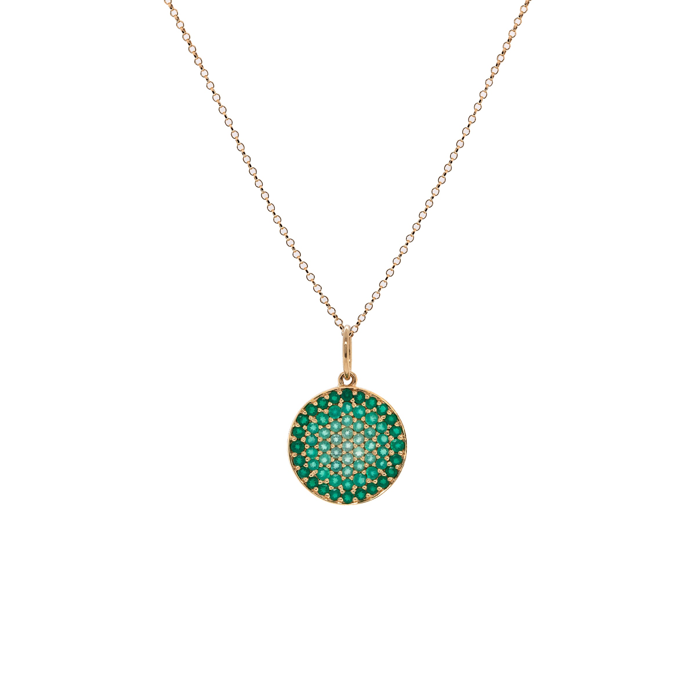 EMERALD OMBRÉ ROUND PENDANT