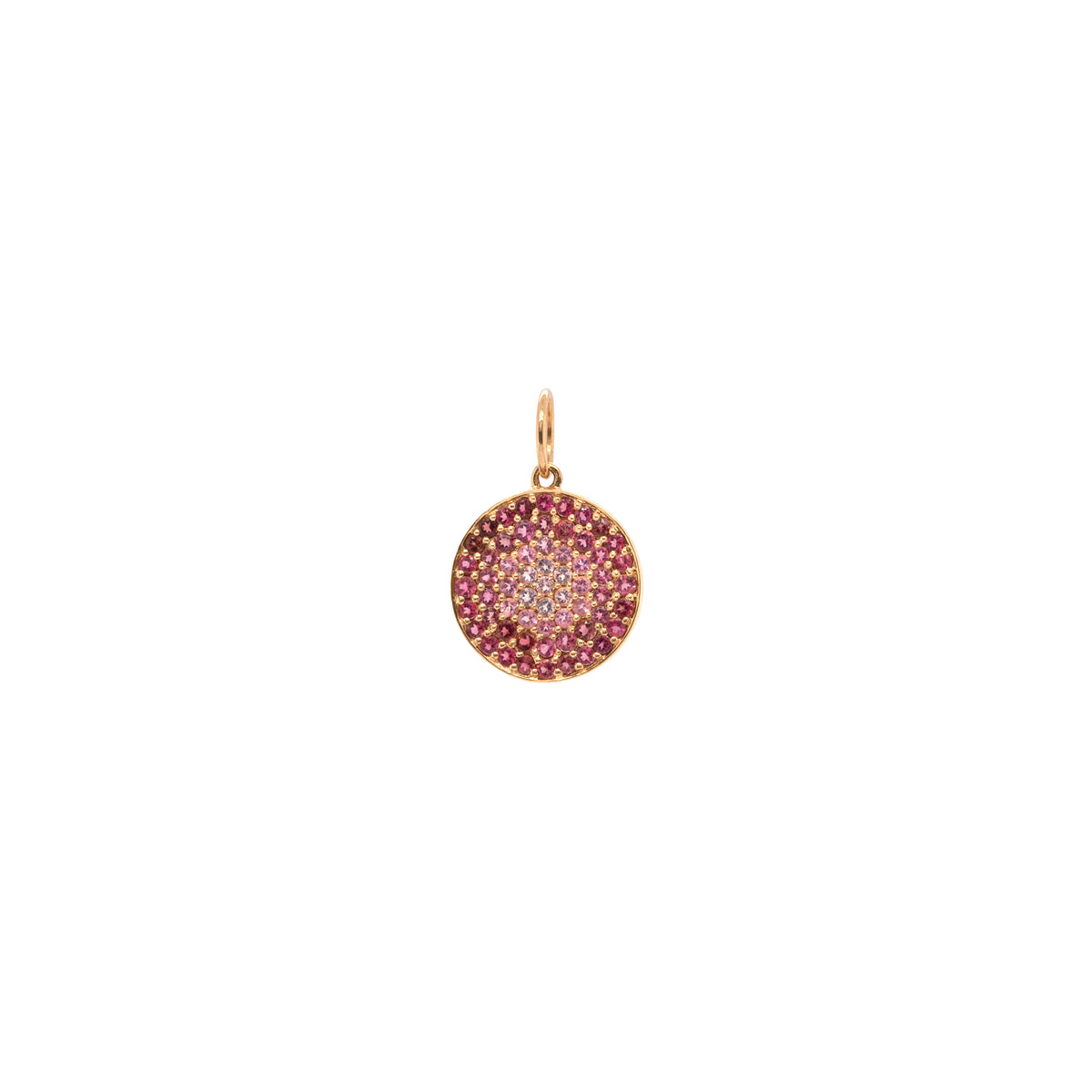 PINK SAPPHIRE OMBRÉ ROUND PENDANT