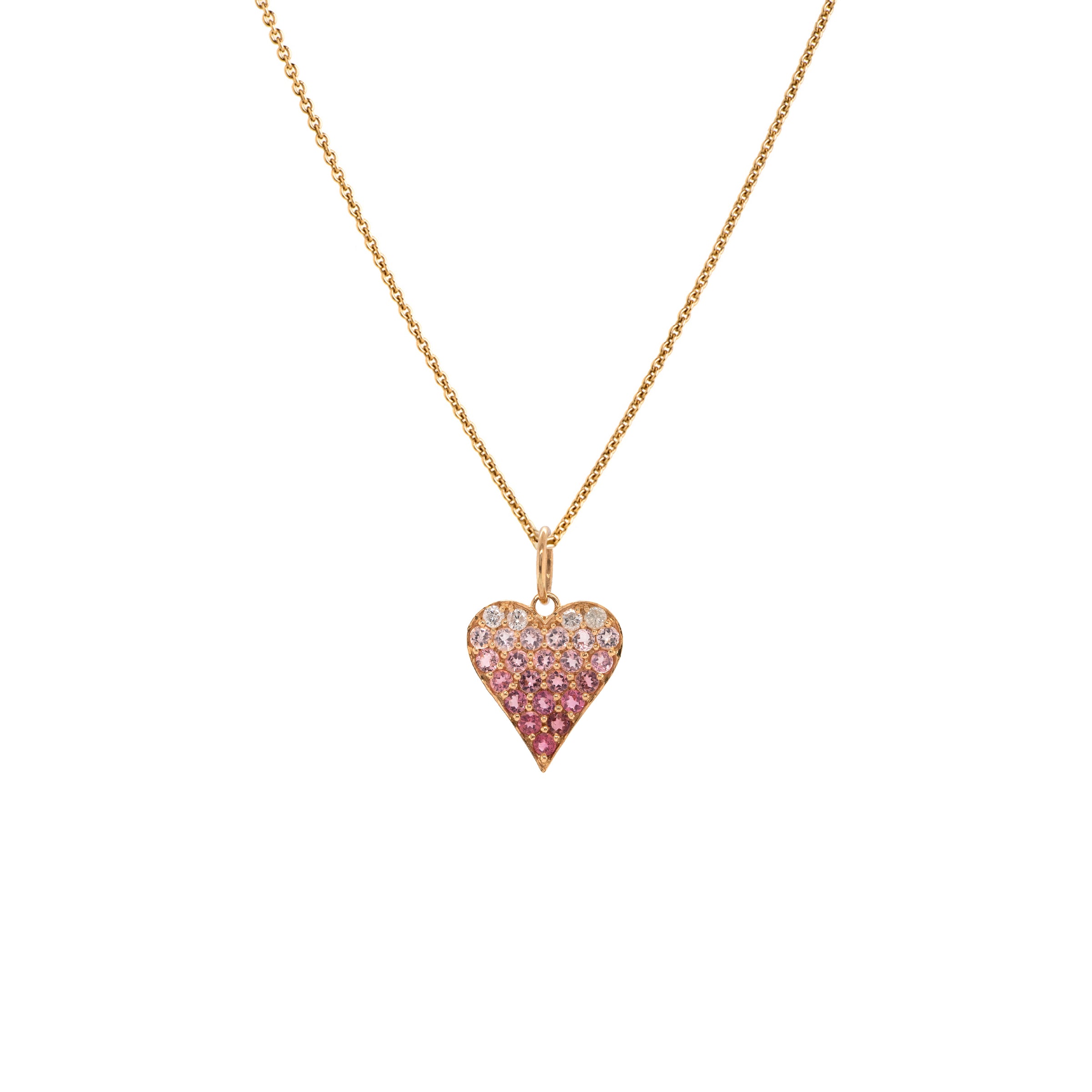 PINK SAPPHIRE OMBRÉ HEART PENDANT