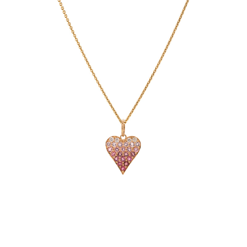 PINK SAPPHIRE OMBRÉ HEART PENDANT