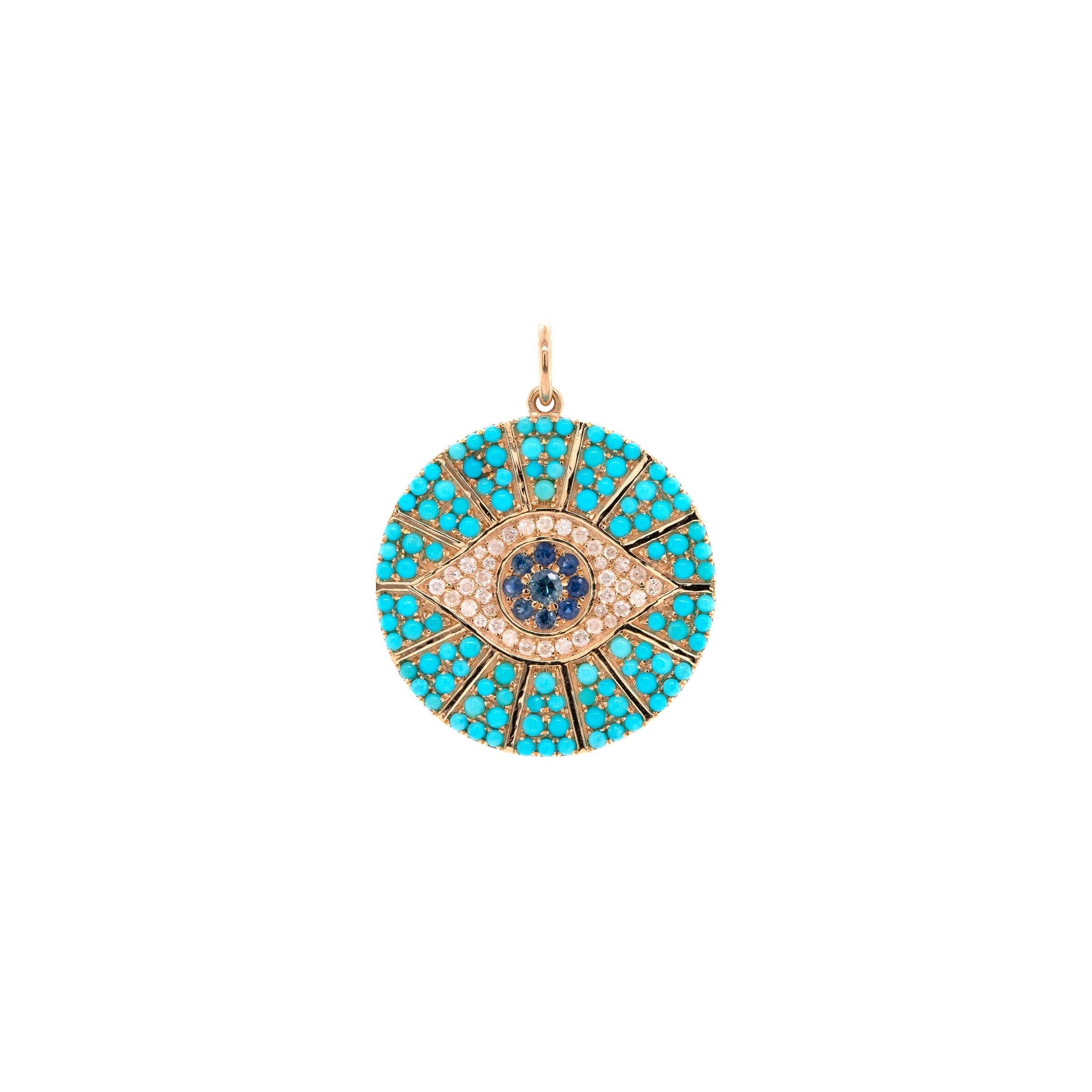 LARGE TURQUOISE EVIL EYE MEDALLION