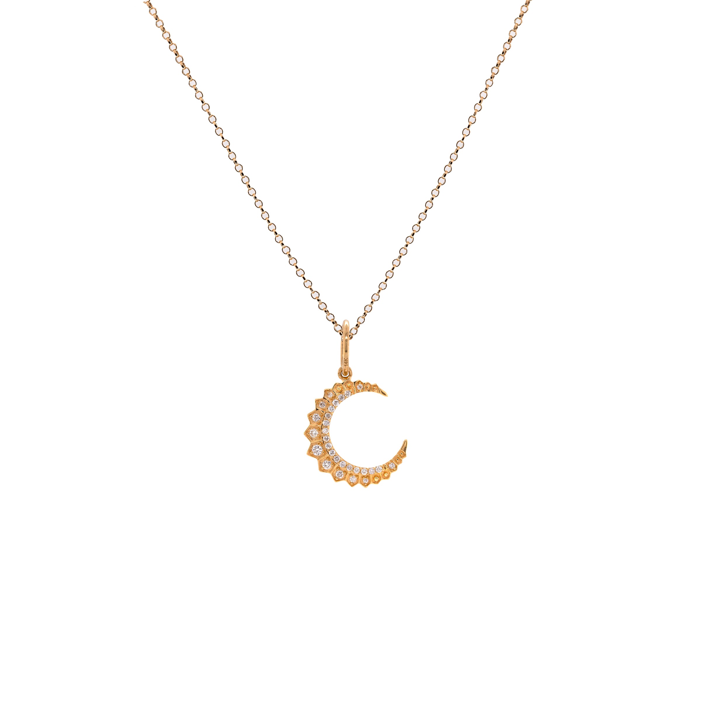 SMALL DIAMOND CRESCENT PENDANT