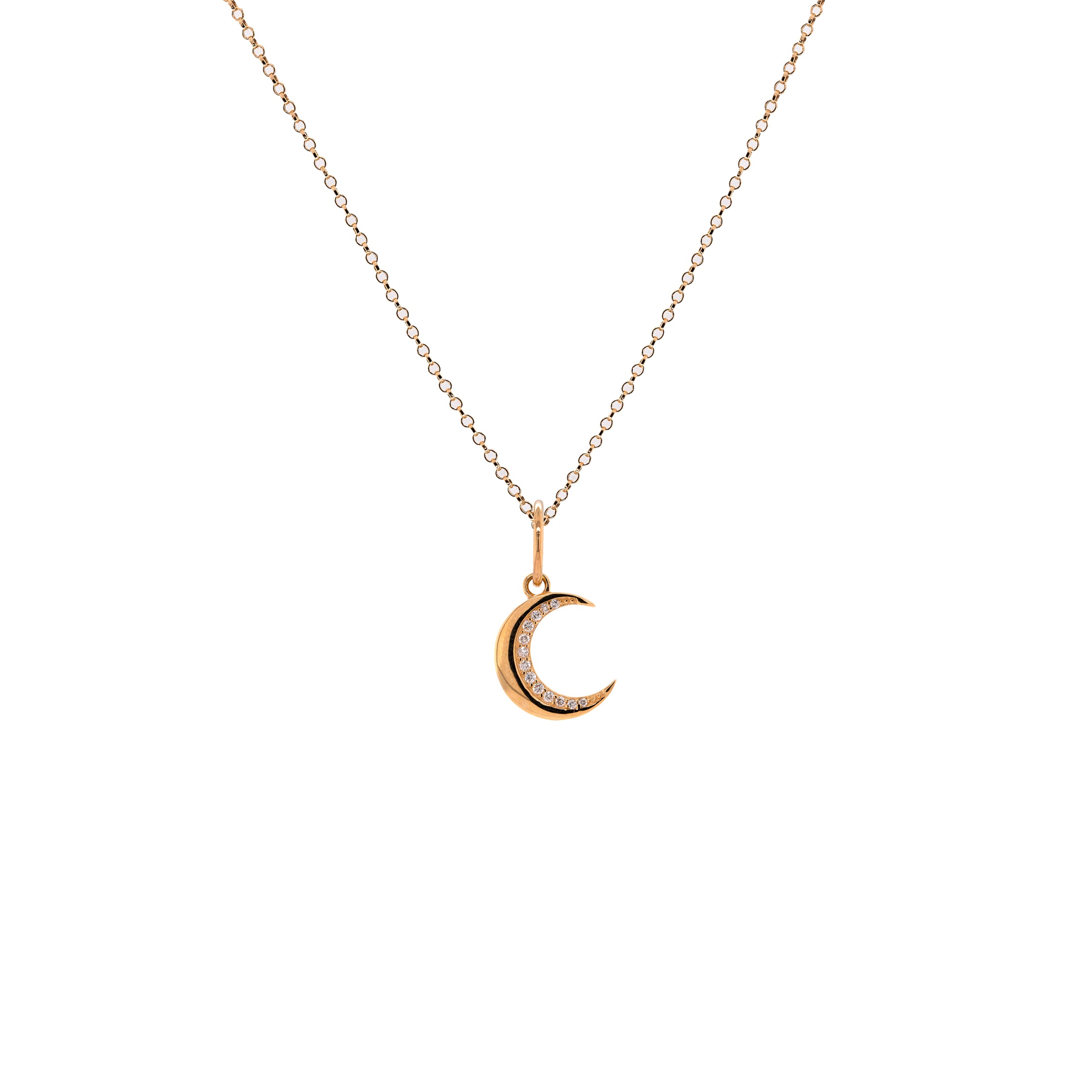 BABY DIAMOND CRESCENT PENDANT