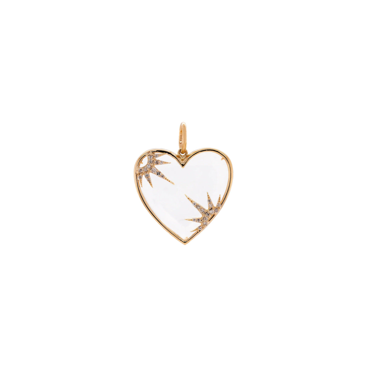 Loving Life Heart Pendant: A 14K yellow gold heart-shaped pendant with diamonds
