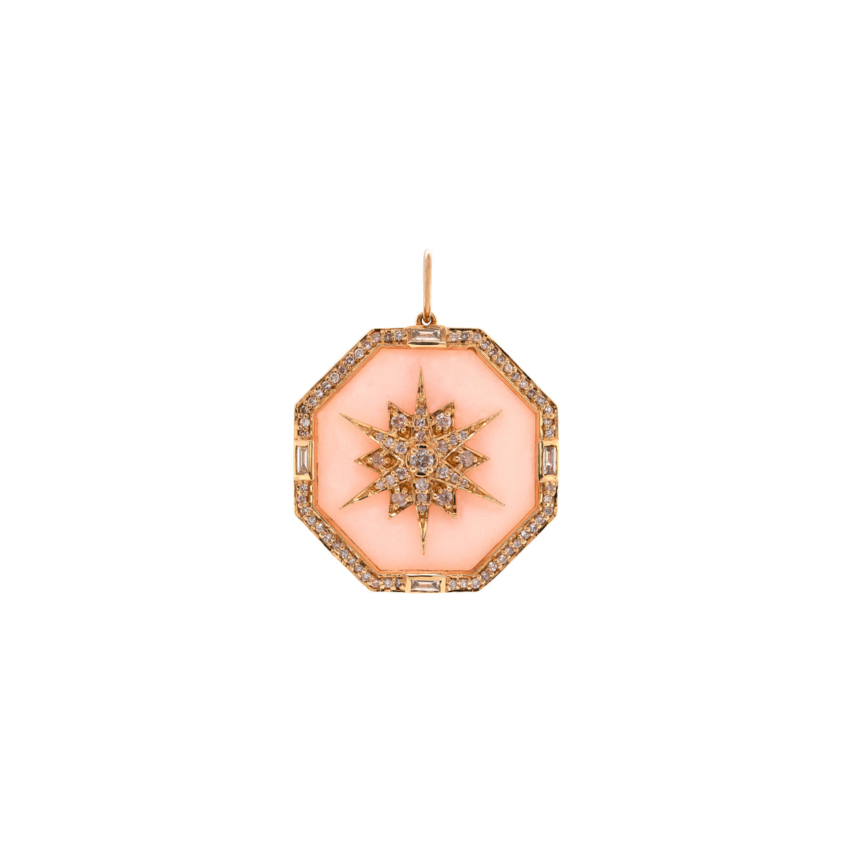 PINK OPAL OCTAGON MEDALLION