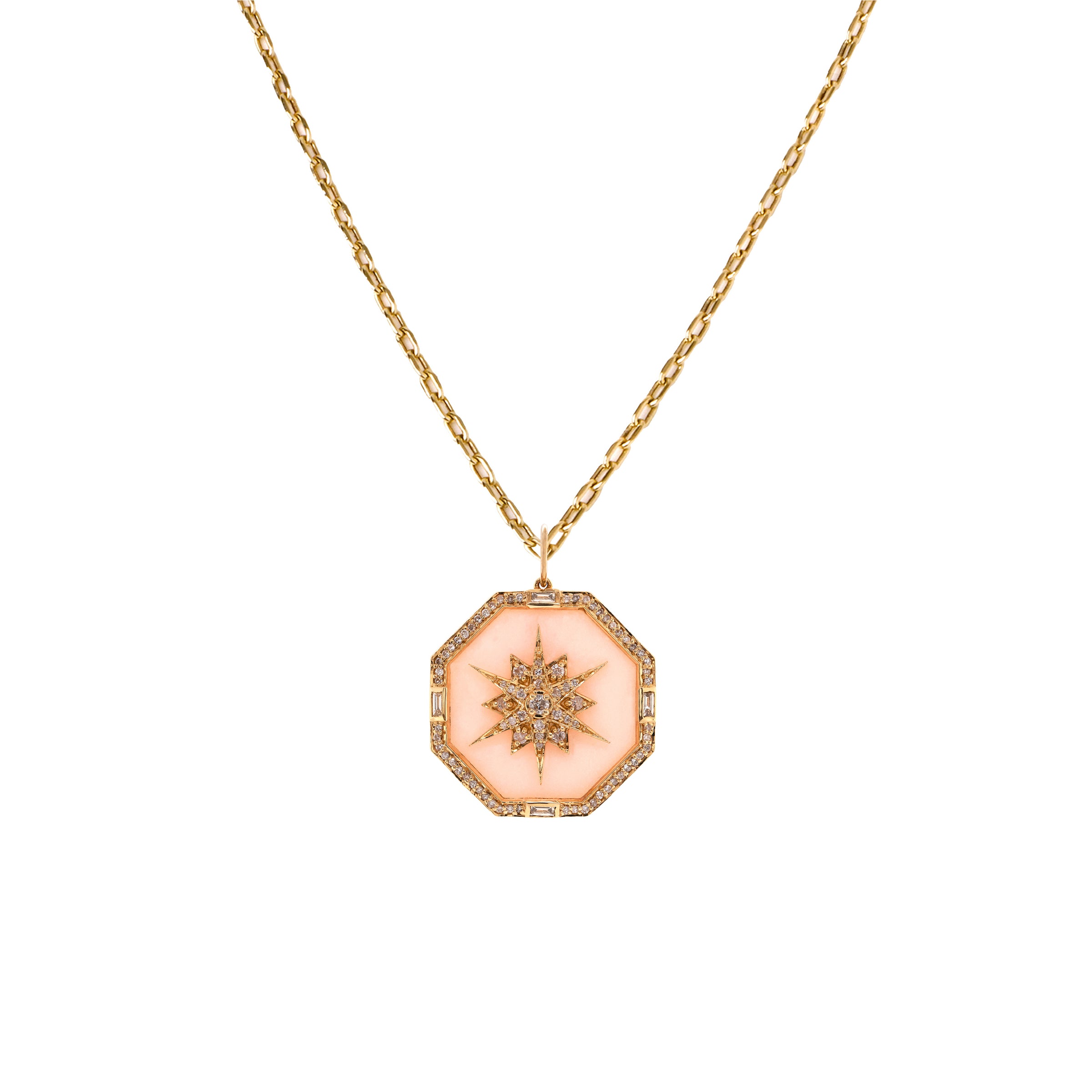 PINK OPAL OCTAGON MEDALLION