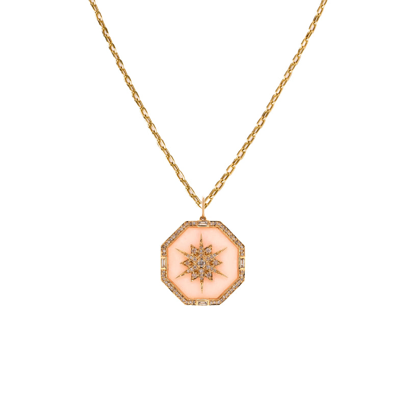 PINK OPAL OCTAGON MEDALLION