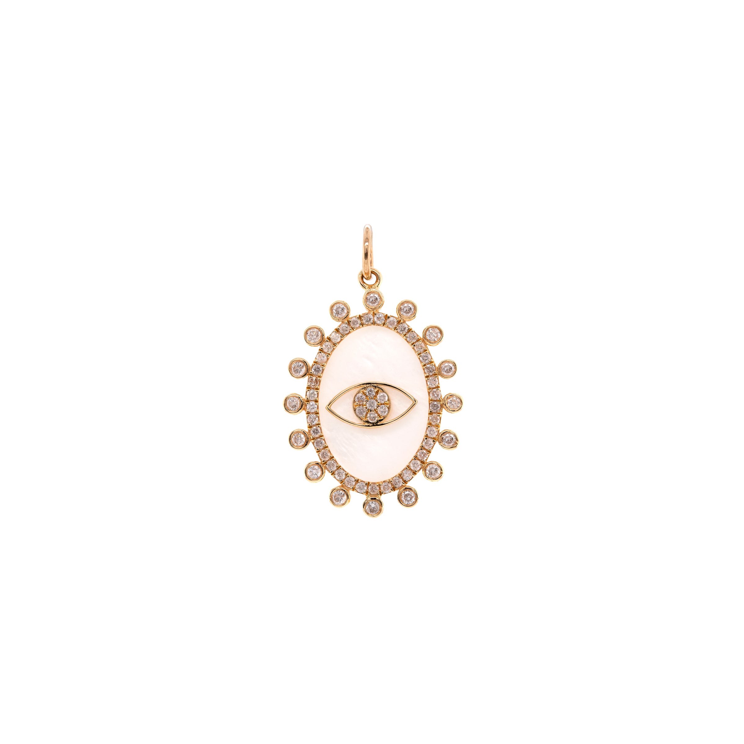 MOTHER-OF-PEARL DAZZLE EVIL EYE PENDANT