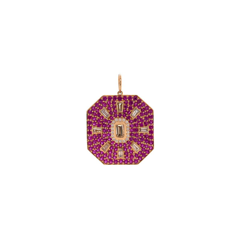 PINK SAPPHIRE & DIAMOND MOROCCAN MEDALLION